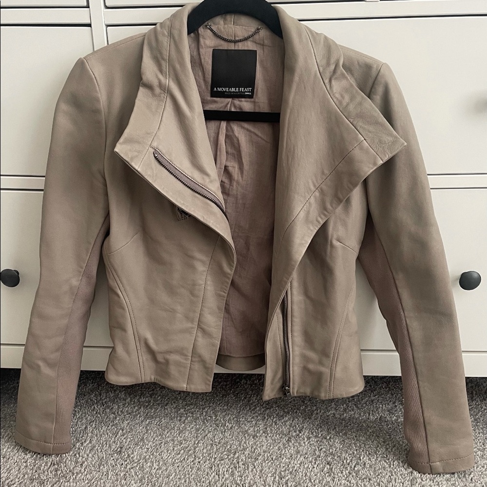 Aritzia A Moveable Feast Leather Jacket.